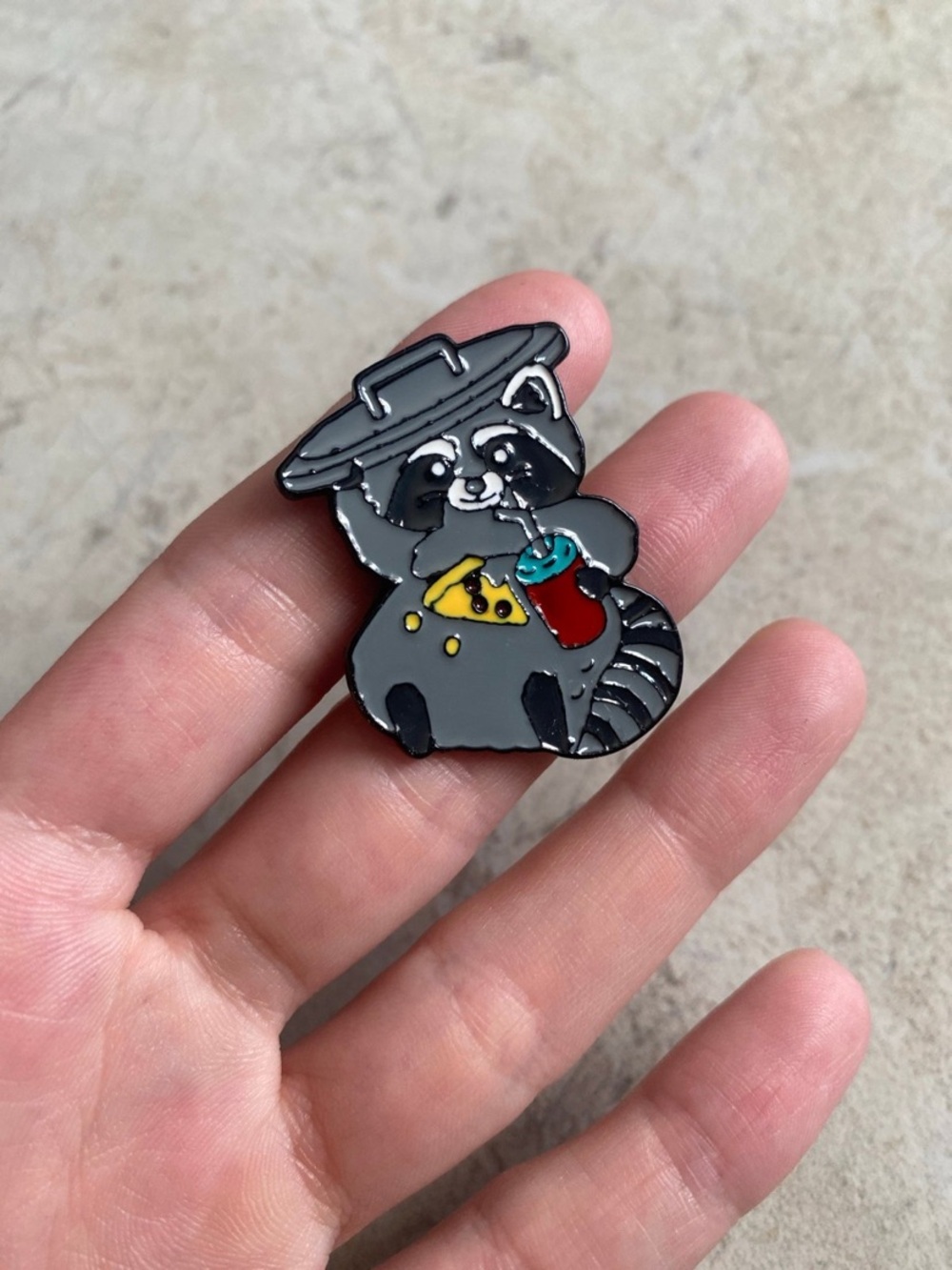 Cartoon Raccoon Pin - Picture 3 of 6